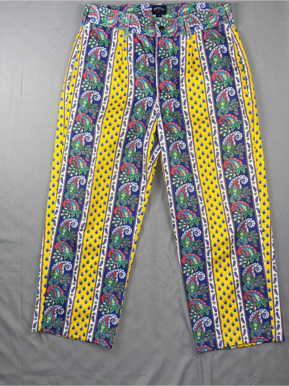 Noah Pants Mens 32 Multicolor Paisley Cotton Stretch Chino Made In Italy